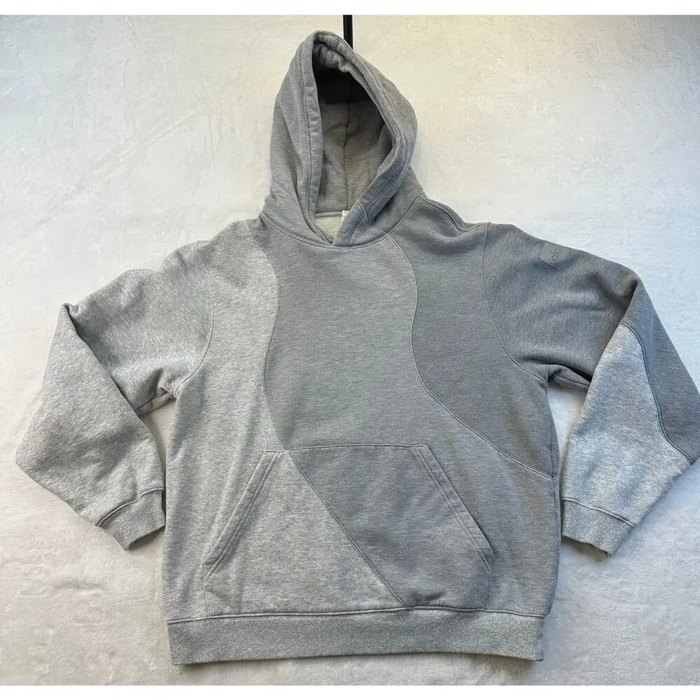 Alo Yoga Make Waves Hoodie Small Womens / XS Mens Athletic Heather Grey Tonal - Picture 8 of 16